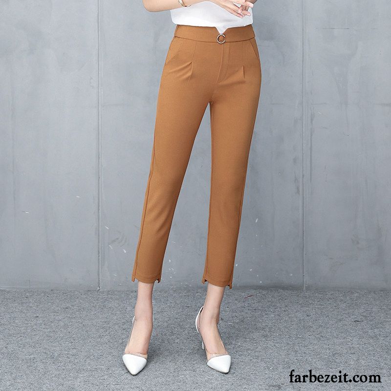 Kurze Chino Hose Damen Lose Hose Harlan Beruflich Dünn Unregelmäßig Schmales Bein Neu Grün Anzughose Sommer Neunte Hose Günstig