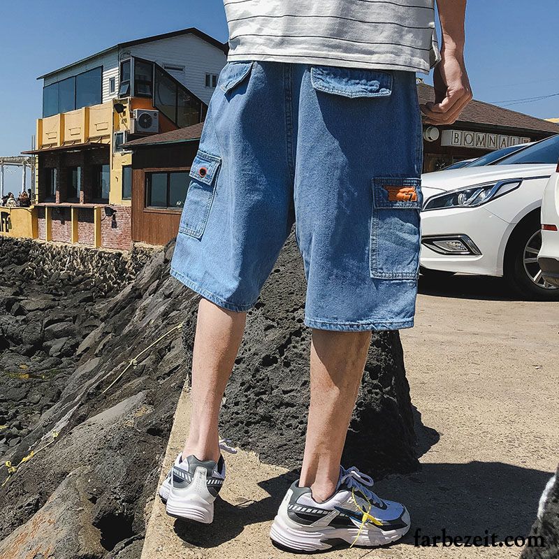 Kurze Hosen Herren Gerade Multi-tasche Sommer Große Größe Fett Werkzeugbau Schwarz