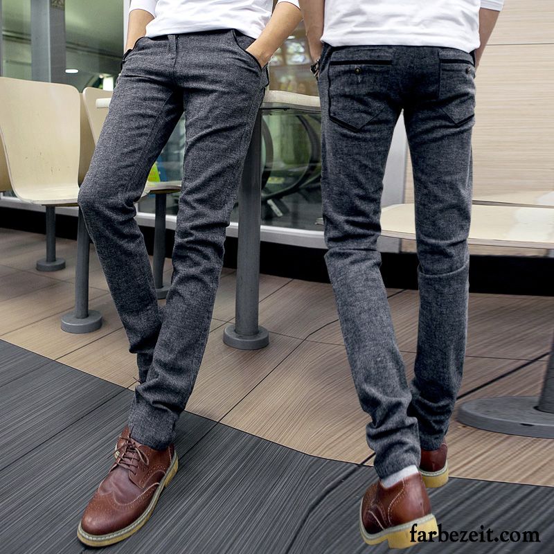 Kurze Hosen Männer Jeans Dünn Hose Trend Freizeit Jugend Herren Winter Gerade Baumwolle Lange Schlank Herbst