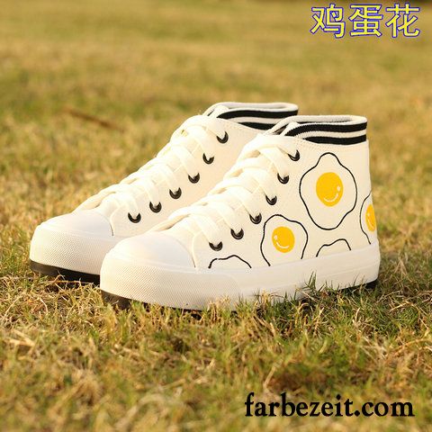 Lackschuhe Damen Flach Tuch Schuhe Casual Plateauschuhe Schüler Dicke Sohle Herbst Langschaft Flache Skaterschuhe Feder Rabatt