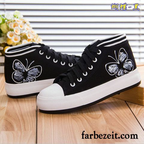 Lackschuhe Damen Flach Tuch Schuhe Casual Plateauschuhe Schüler Dicke Sohle Herbst Langschaft Flache Skaterschuhe Feder Rabatt