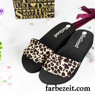 Lammfell Hausschuhe Damen Günstig Sommer Dicke Sohle Hausschuhe Hochhackigen Keilschuhe Rutschsicher Pantolette Strand Rabatt