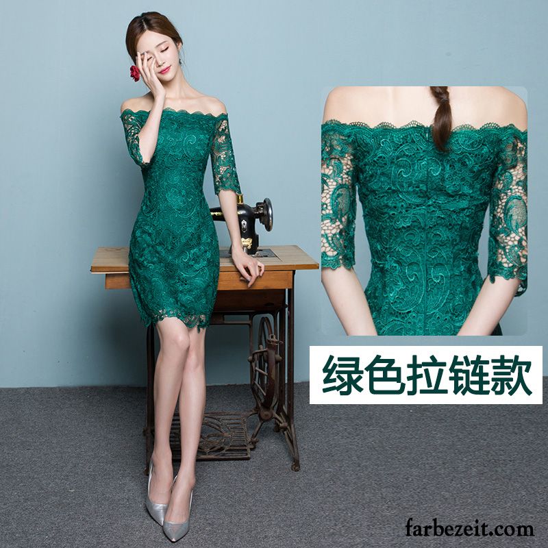 Lange Schöne Kleider Herbst Damen Abendkleid Schlank Rote Cheongsam Kurzer Absatz Kleider Neu Kaufen