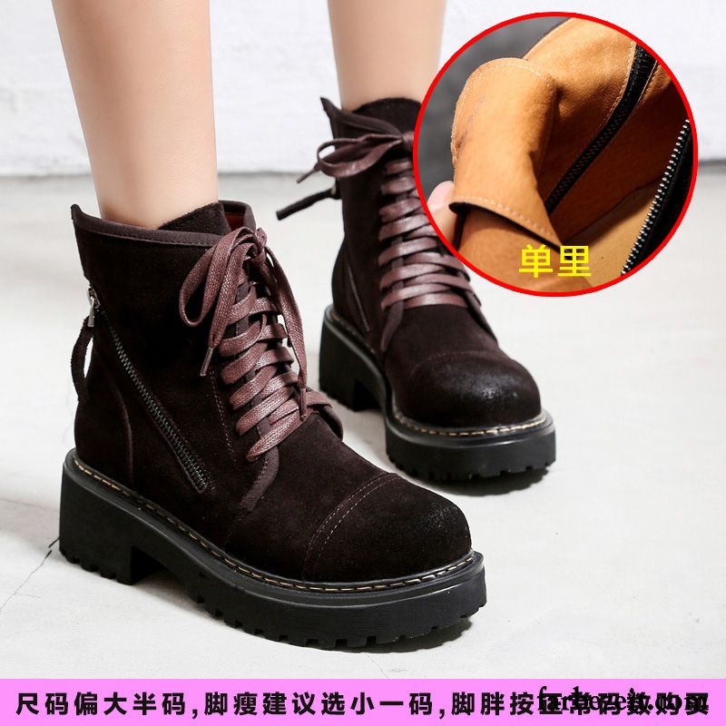 Langschaftstiefel Damen Schwarz Echtleder Schwarz Schüler England Herbst Neue Kurze Stiefel Martin Stiehlt Allgleiches Winter Kaufen