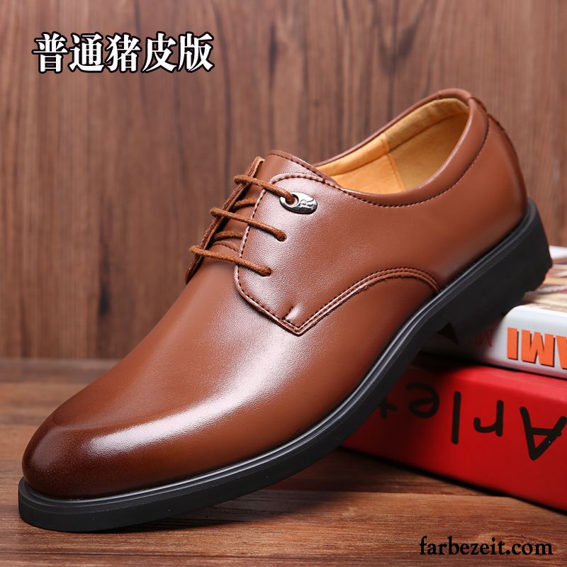 Leder Herrenschuhe Schwarz Geschäft Große Größe Feder Herbst Schuhe Herren Lederschue Hochzeit Schuhe Erhöht England Casual