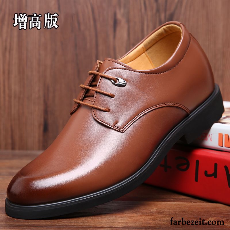 Leder Herrenschuhe Schwarz Geschäft Große Größe Feder Herbst Schuhe Herren Lederschue Hochzeit Schuhe Erhöht England Casual