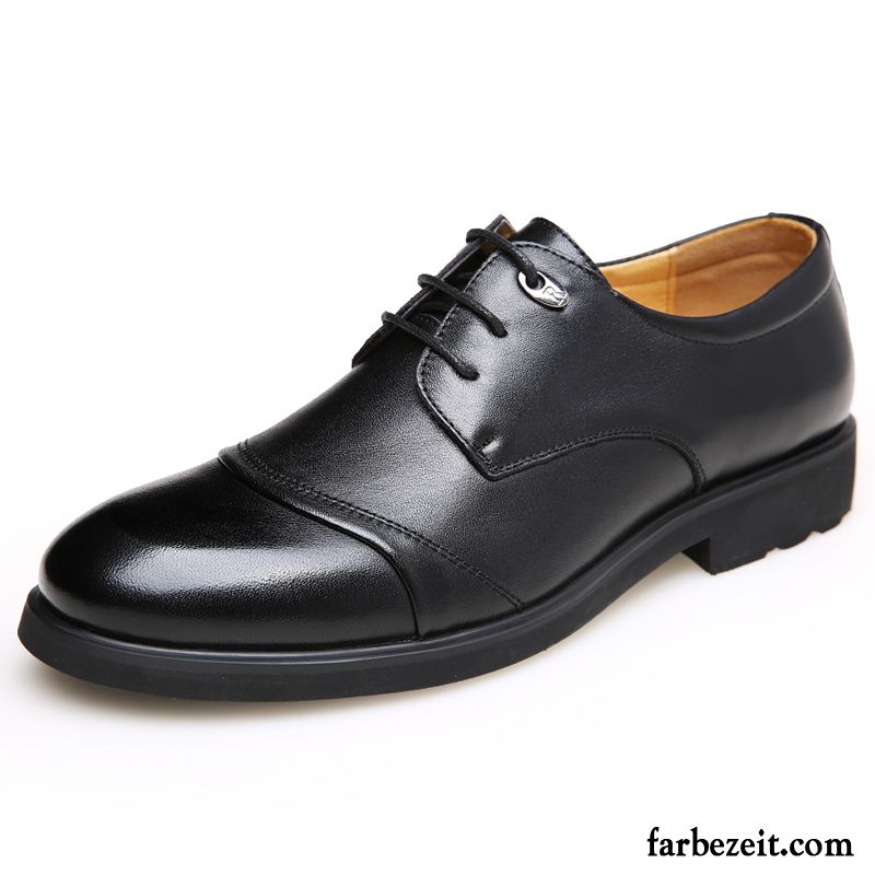 Leder Herrenschuhe Schwarz Geschäft Große Größe Feder Herbst Schuhe Herren Lederschue Hochzeit Schuhe Erhöht England Casual