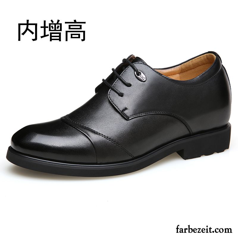 Leder Herrenschuhe Schwarz Geschäft Große Größe Feder Herbst Schuhe Herren Lederschue Hochzeit Schuhe Erhöht England Casual