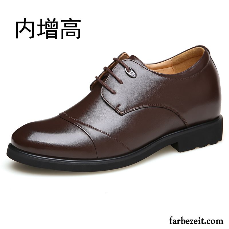 Leder Herrenschuhe Schwarz Geschäft Große Größe Feder Herbst Schuhe Herren Lederschue Hochzeit Schuhe Erhöht England Casual