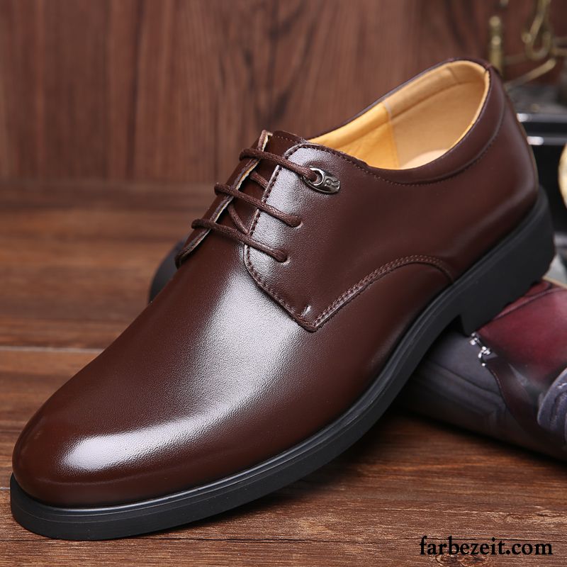 Leder Herrenschuhe Schwarz Geschäft Große Größe Feder Herbst Schuhe Herren Lederschue Hochzeit Schuhe Erhöht England Casual