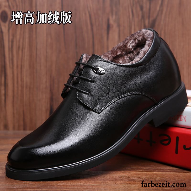 Leder Herrenschuhe Schwarz Geschäft Große Größe Feder Herbst Schuhe Herren Lederschue Hochzeit Schuhe Erhöht England Casual