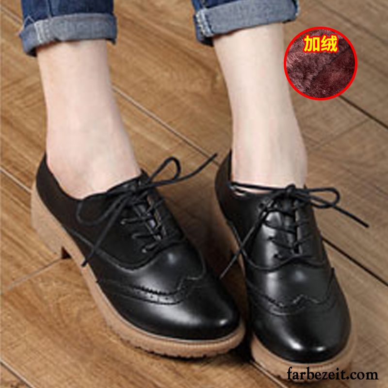 Leder Kleidung Damen Echtleder Oxford Schnürschuhe Retro England Dick Neue Lederschuhe Verkaufen