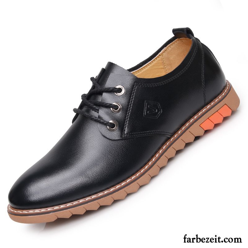 Leder Kleidung Herren Schnürung Weiche Sohle Trend Feder Lederschue Schwarz Casual England Schuhe Geschäft Verkaufen