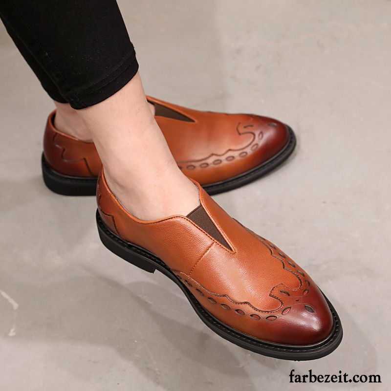 Leder Schuhe Größe 39 Slip-on Lederschue Casual England Allgleiches Trend Neue Echtleder Herbst Geschäft Herren Schuhe Günstig