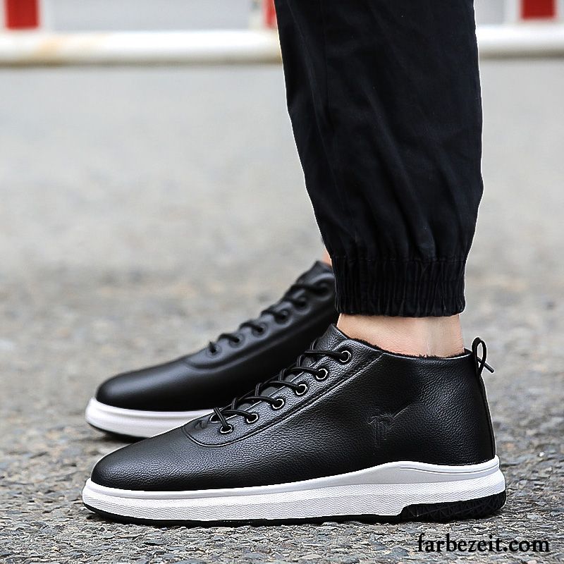 Leder Schuhe Herren Schuhe Casual Schwarz Lederschue Trend Allgleiches Winter England Neue Jugend Feder