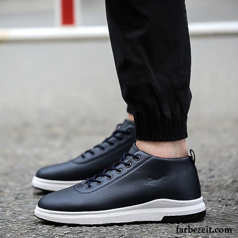 Leder Schuhe Herren Schuhe Casual Schwarz Lederschue Trend Allgleiches Winter England Neue Jugend Feder