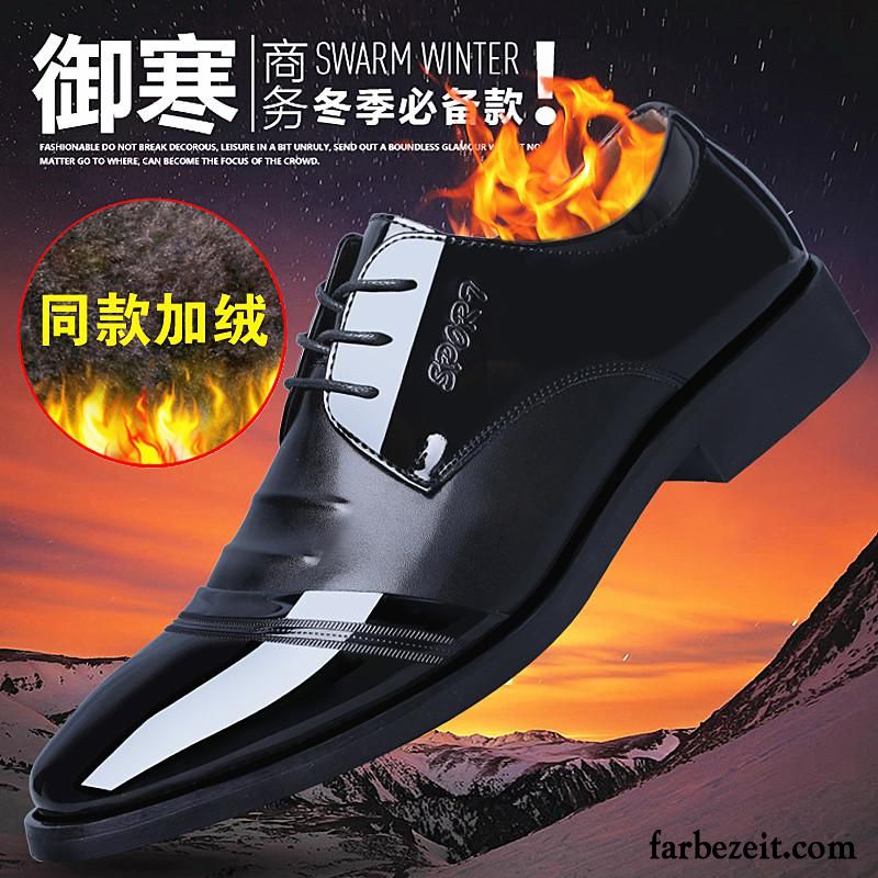 Leder Schuhe Schwarz Lederschue England Plus Samt Schwarz Winter Spitze Schuhe Jugend Baumwolle Schuhe Geschäft Herren Casual Günstig