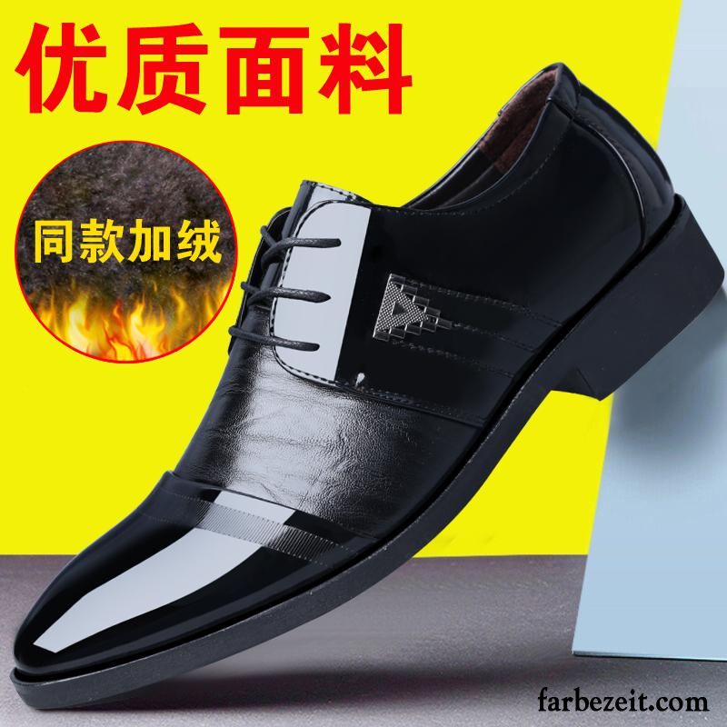 Leder Schuhe Schwarz Lederschue England Plus Samt Schwarz Winter Spitze Schuhe Jugend Baumwolle Schuhe Geschäft Herren Casual Günstig