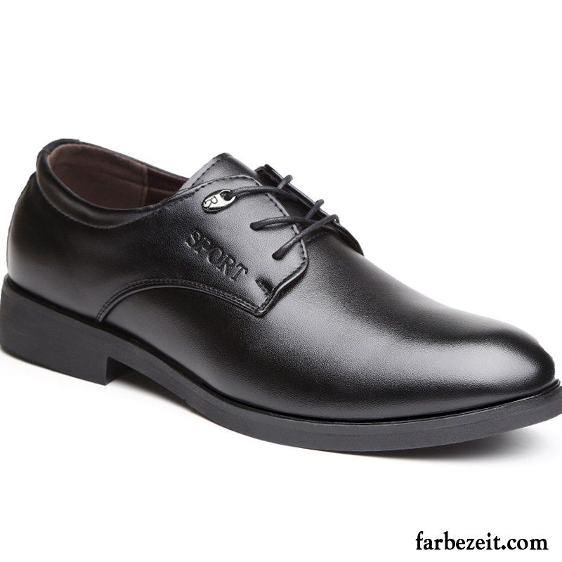 Leder Schuhe Übergröße Runde Zehe Jugend Schnürung Geschäft England Schuhe Herbst Casual Hochzeit Schuhe Herren Plus Samt Feder Lederschue Trend Kaufen