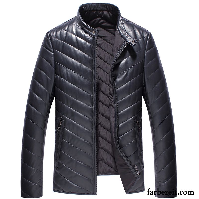 Lederjacke Herren Grün Sonderangebot Echtleder Ausverkauf Lederjacke Überzieher Daunenjacke Schwarz Stehkragen Kaufen