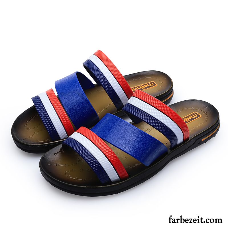 Lederschlappen Herren Hausschuhe Sandalen England Sommer Rom Casual Persönlichkeit Strand Trend Dicke Sohle Billig