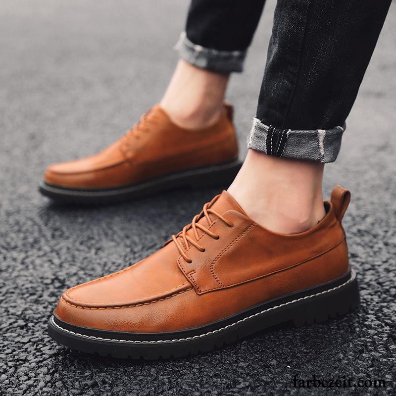 Lederschuhe Herren Allgleiches Herbst Trend Schön Casual England Braun