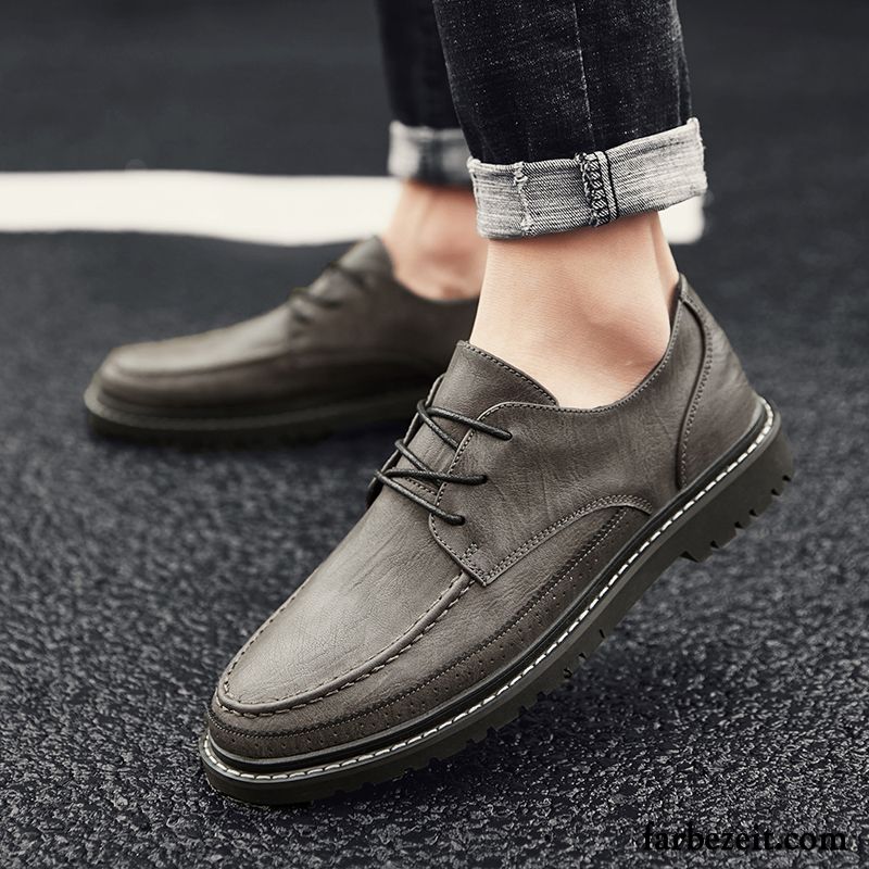 Lederschuhe Herren Casual Geschäft England Feder Jugend Lederschue Schwarz