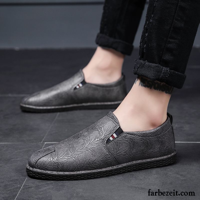 Lederschuhe Herren England Casual Sommer Trend Neue Atmungsaktiv Grau