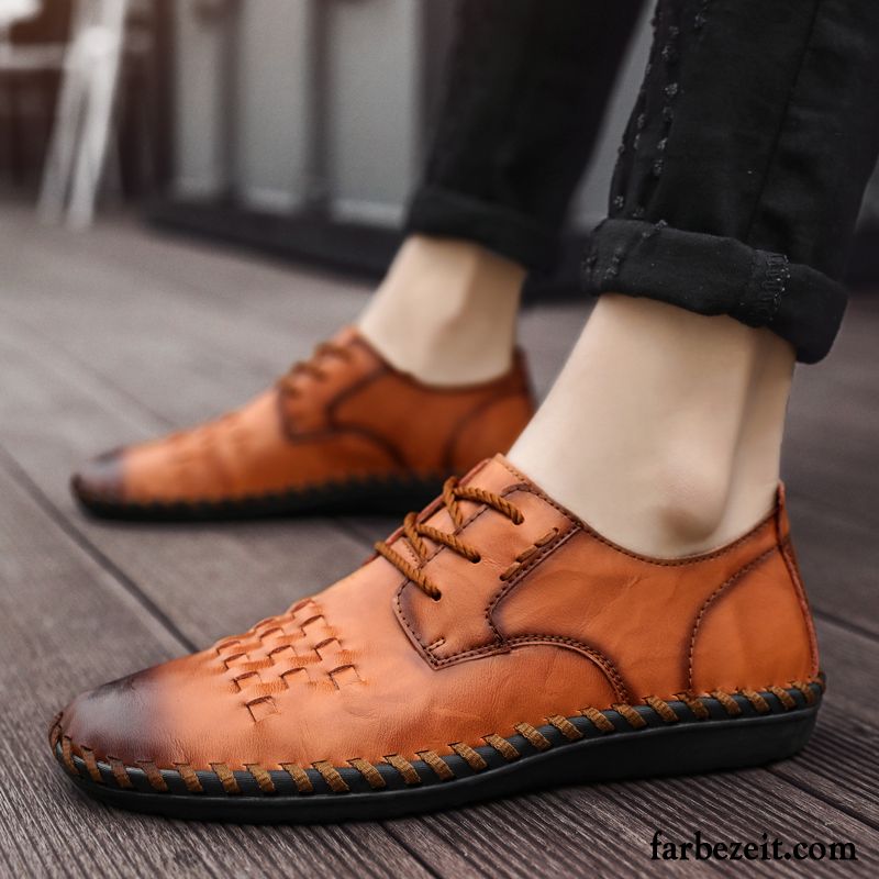 Lederschuhe Herren Große Größe Trend Echtleder Lederschue Allgleiches Casual Braun