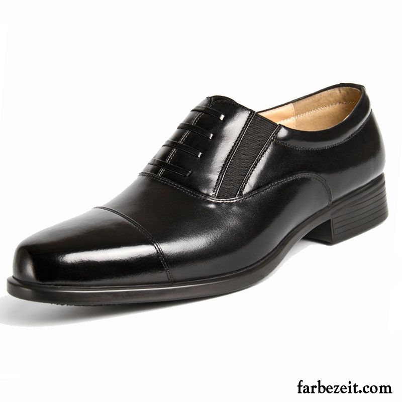 Lederschuhe Herren Lederschue Spitze Schwarz