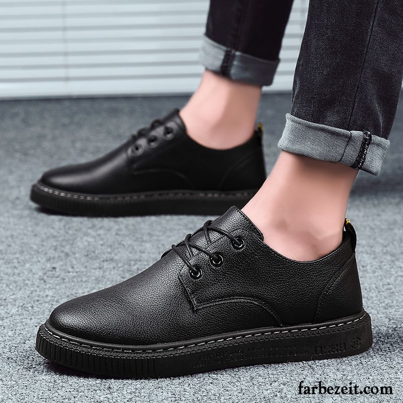 Lederschuhe Herren Neue Lackleder England Retro Trend Lederschue Schwarz