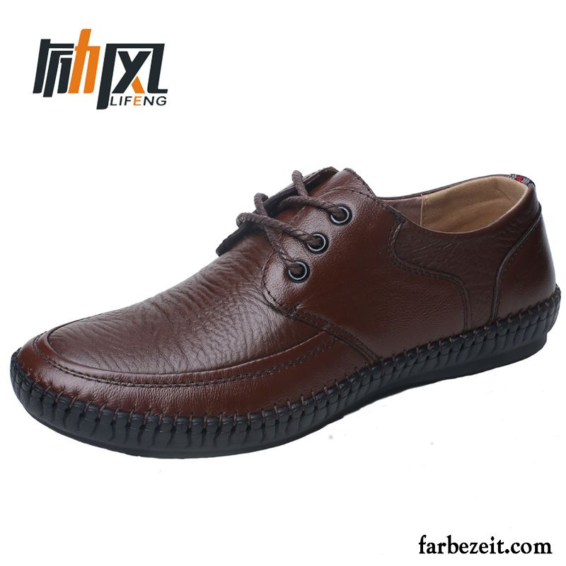 Lederschuhe Leder Schuhe Lederschue Casual Herren Herbst Echtleder Atmungsaktiv England Oberleder Kaufen