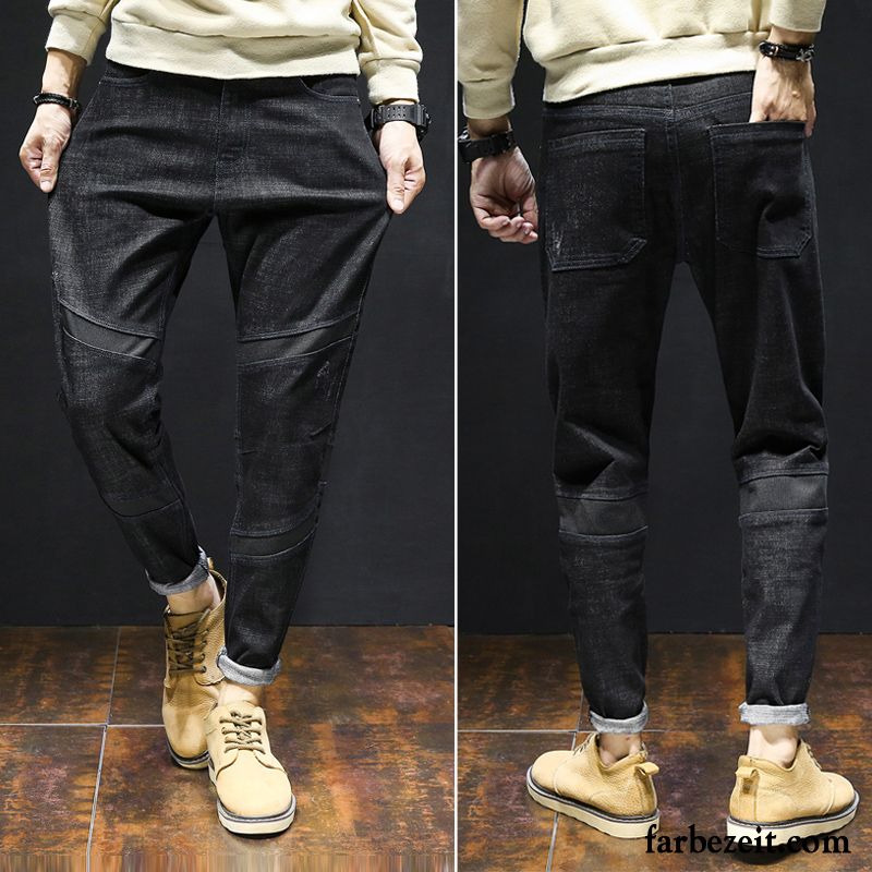 Herren Jeans Straight Leg Trend Lose Jeans Harlan Lange Plus Samt Schwarz Große Größe Hose Dünn Herbst Verkaufen