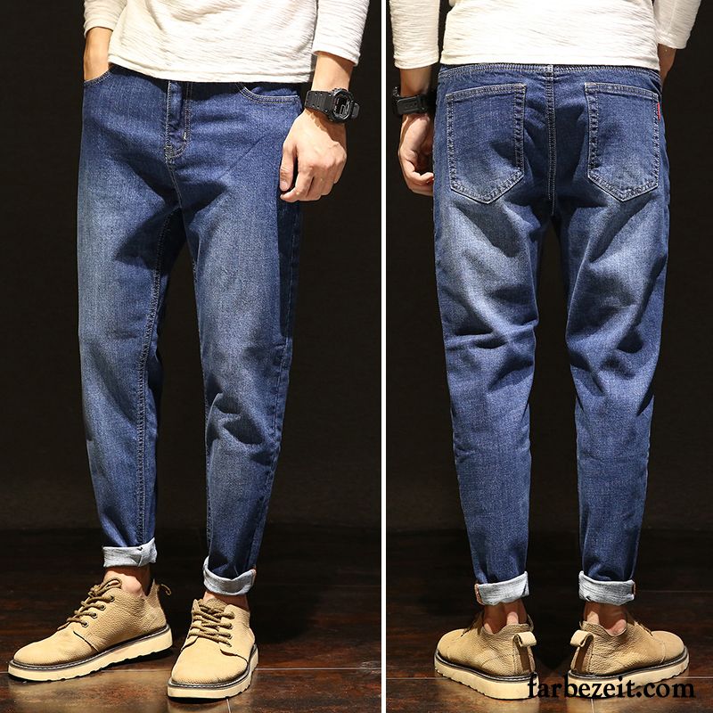 Herren Jeans Straight Leg Trend Lose Jeans Harlan Lange Plus Samt Schwarz Große Größe Hose Dünn Herbst Verkaufen