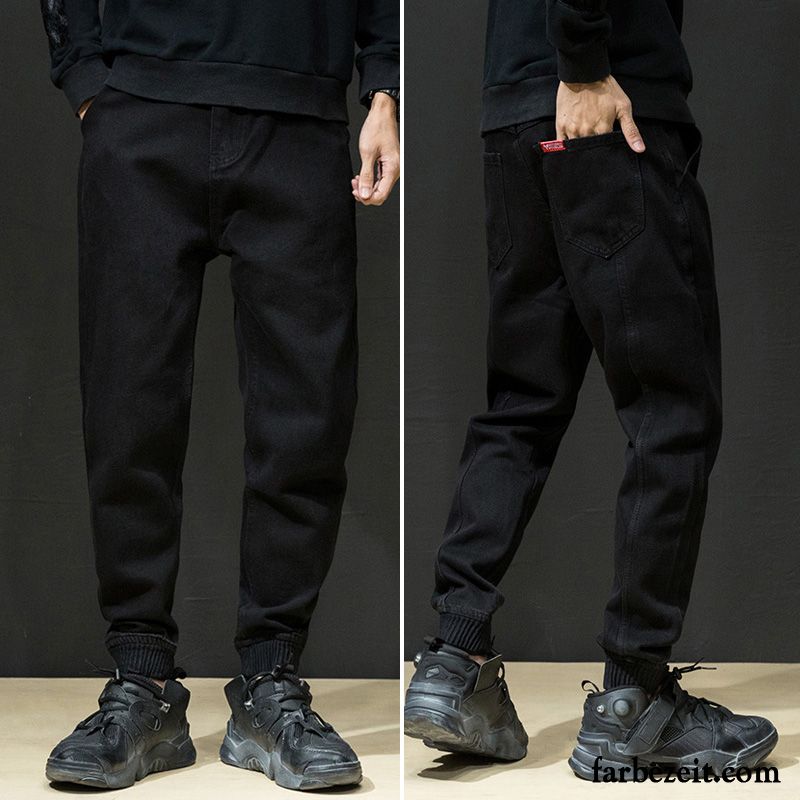 Herren Jeans Straight Leg Trend Lose Jeans Harlan Lange Plus Samt Schwarz Große Größe Hose Dünn Herbst Verkaufen