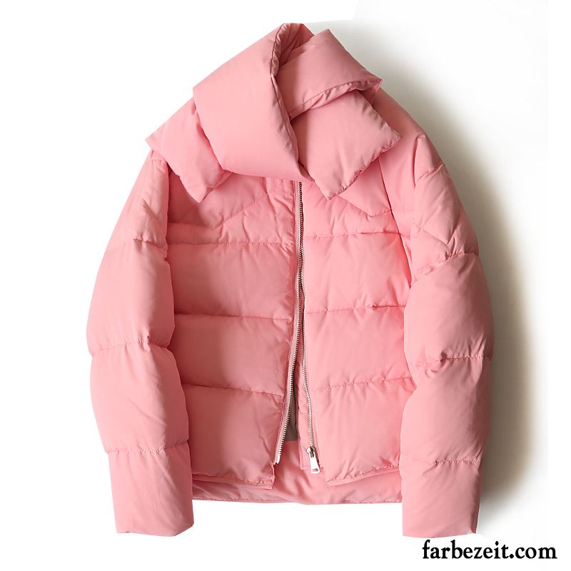 Leichte Daunenjacke Pink Damen Neu Winter Herbst Rosa Daunenjacke Kurzer Absatz Ausverkauf