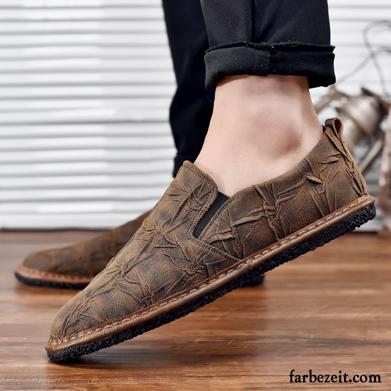 Leichte Herrenschuhe Slip-on Casual Herren Faul Schwarz Persönlichkeit Sommer Trend Schuhe Neue Allgleiches Lederschue Verkaufen