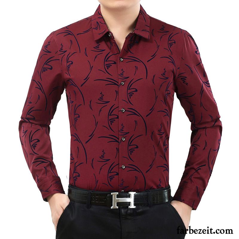 Leinenhemd Slim Fit Hemd Herbst Hemden Lange Ärmel Herren Baumwolle Verkaufen