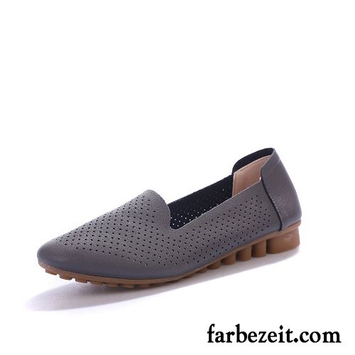 Loafer Schuhe Damen Leder Flache Neue Schuhe Schnürschuhe Gelb Echtleder Alle Jahreszeiten Casual Oberleder Halbschuhe Verkaufen