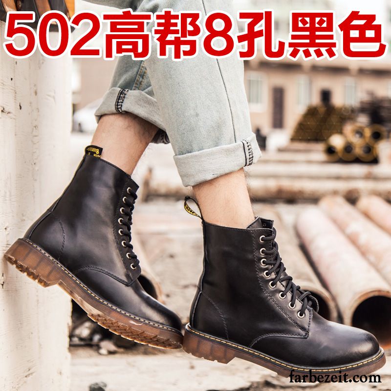 Luxus Schuhe Herren Hohe Feder Martin Stiehlt Lovers Schuhe Echtleder Kurze Trend England Cargo Retro