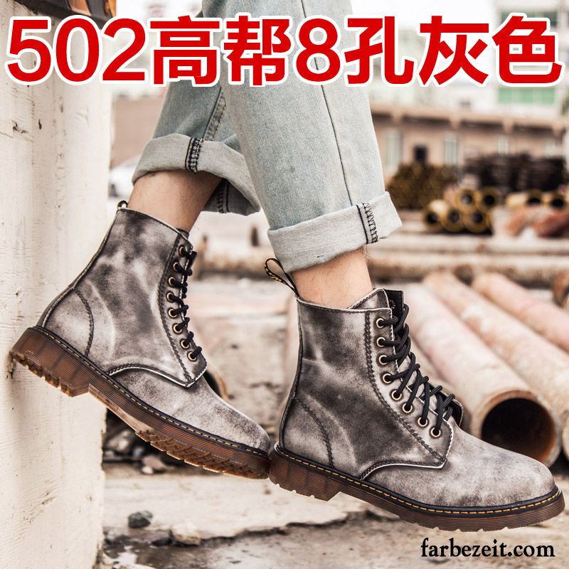 Luxus Schuhe Herren Hohe Feder Martin Stiehlt Lovers Schuhe Echtleder Kurze Trend England Cargo Retro