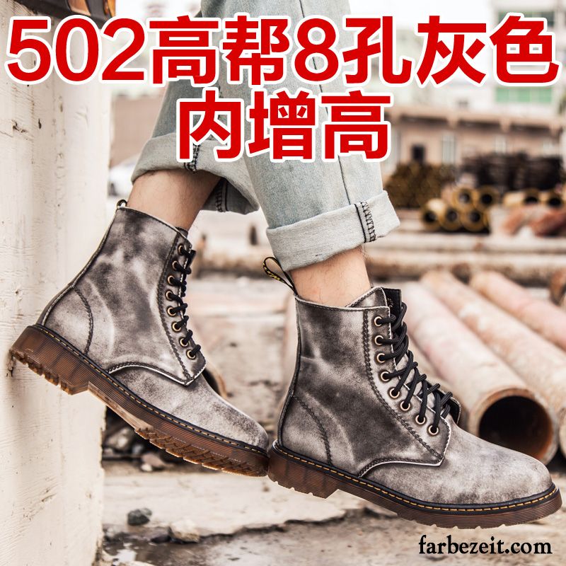 Luxus Schuhe Herren Hohe Feder Martin Stiehlt Lovers Schuhe Echtleder Kurze Trend England Cargo Retro