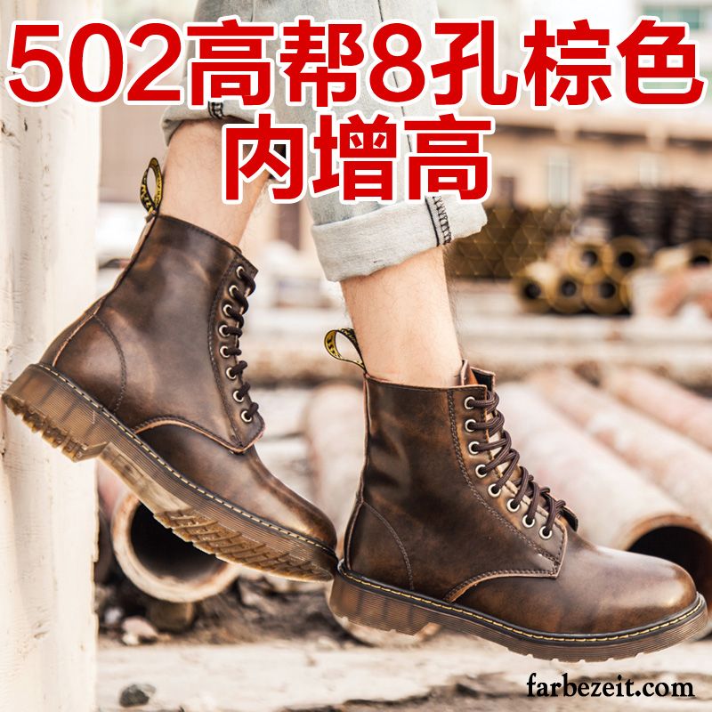 Luxus Schuhe Herren Hohe Feder Martin Stiehlt Lovers Schuhe Echtleder Kurze Trend England Cargo Retro