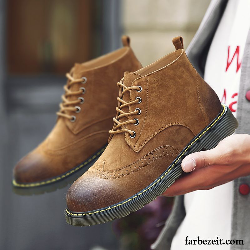 Mode Boots Männer Neue Retro Arbeitsschuhe Herren Tief Winter Martin Stiehlt Tragen Grau England Mode Casual Herbst Günstig