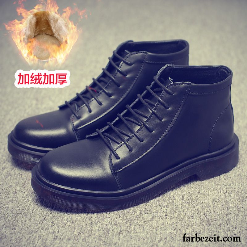 Mode Boots Männer Schuhe Echtleder Baumwolle Schuhe Feder Martin Stiehlt Herren Trend Cargo England Casual Billig