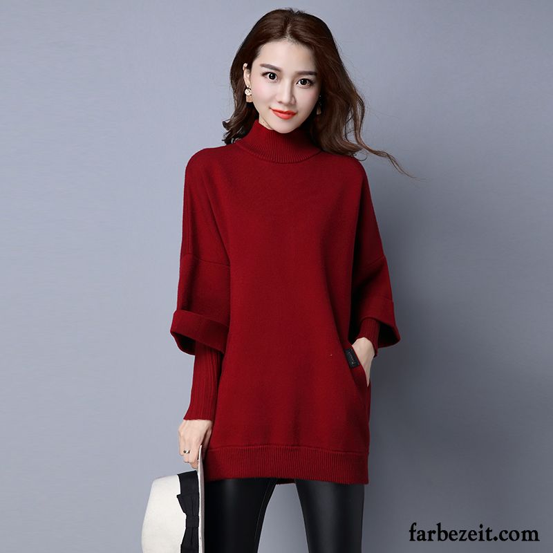 Mode Damen Pullover Strickwaren Lose Pullover Herbst Neu Große Größe Winter Trend Verdickung Überzieher Langer Abschnitt Schläger Kaufen