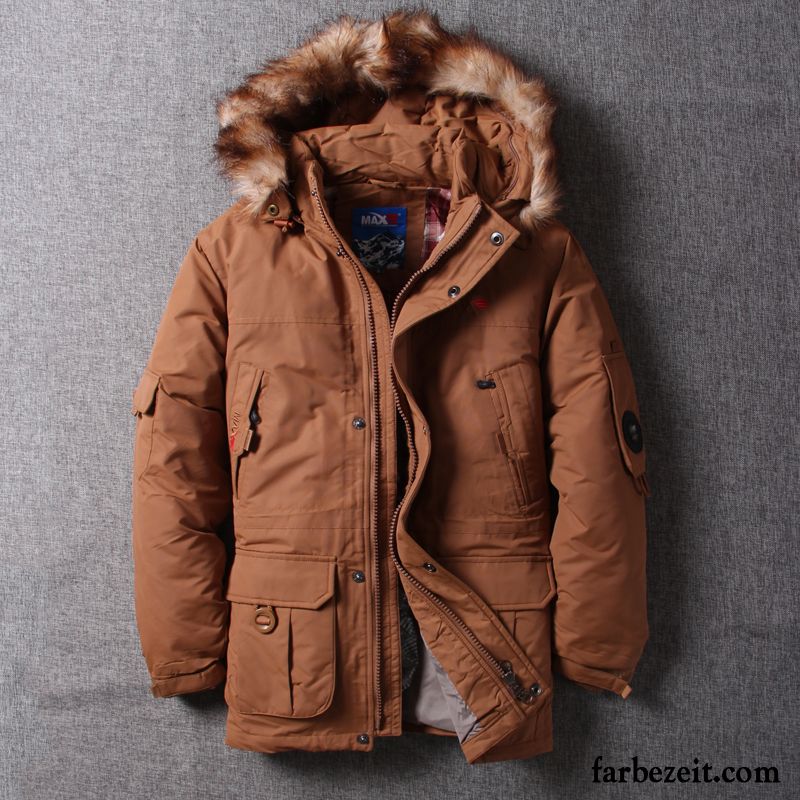 Mode Daunenjacke Herren Groß Überzieher Sonderangebot Daunenjacke Trend Neu Verdickung Langer Abschnitt Verkaufen