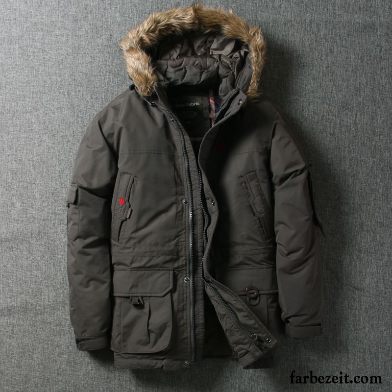 Mode Daunenjacke Herren Groß Überzieher Sonderangebot Daunenjacke Trend Neu Verdickung Langer Abschnitt Verkaufen