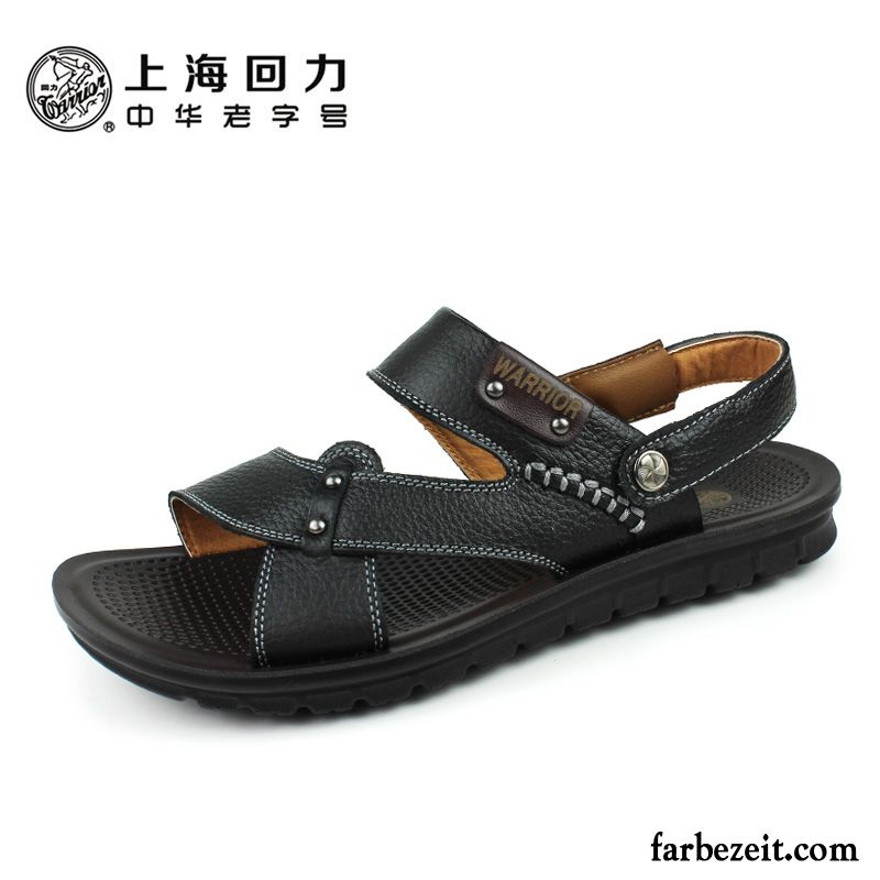 Mode Sandalen Herren Strand Hausschuhe Sommer Leder Sandalen Oberleder Atmungsaktiv Kaufen