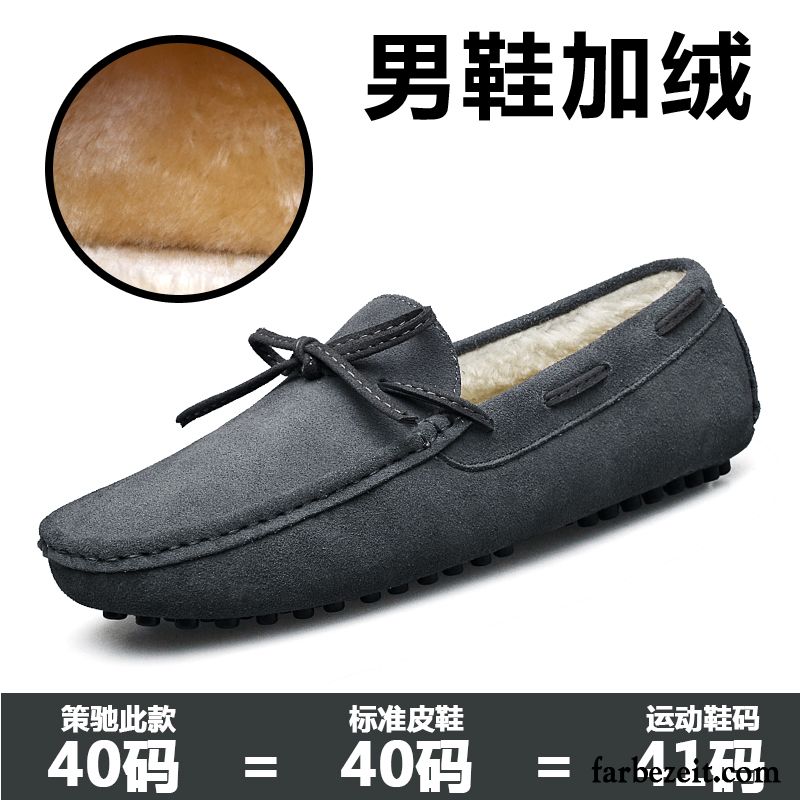 Mode Schuhe Herren Jugend Faul Trend Echtleder Feder Fahrschuhe Casual Allgleiches Sommer Gefrostet Günstig